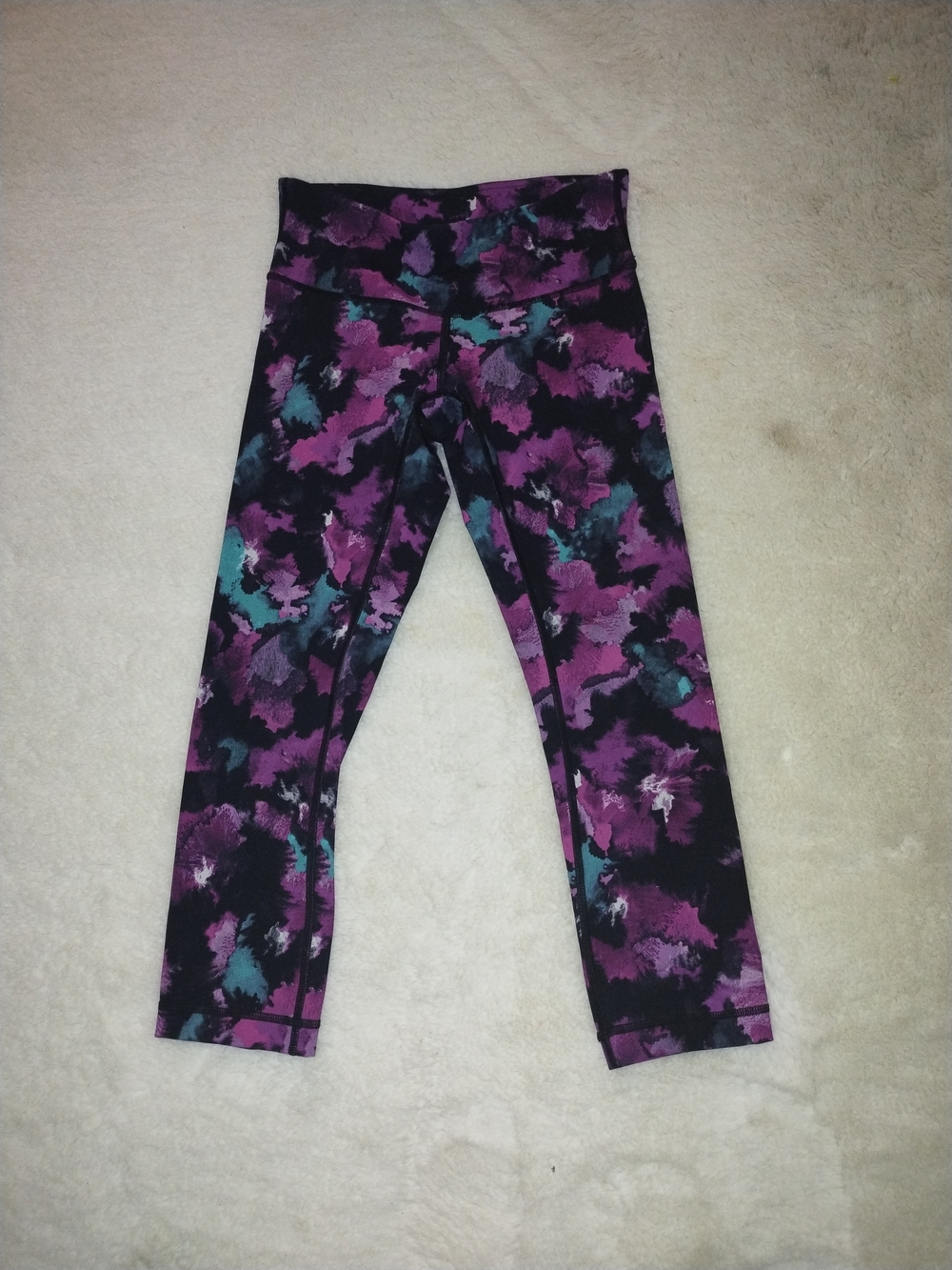 lululemon athletica Purple and Teal Floral Print Kids Leggings